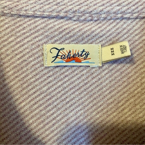 Faherty LEGEND SWEATER SHIRT Fawn Pink Twill Medium - Picture 4 of 10